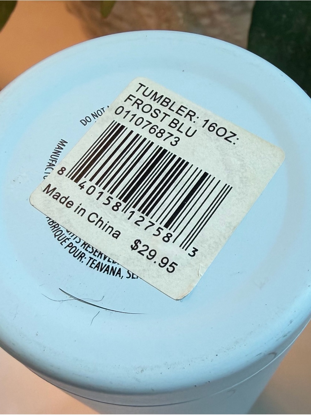 Teavana Loose Tea Stainless Steel Tumbler 16 oz Frost Blue - Picture 4 of 8
